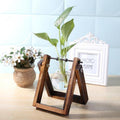 Glass Propagation Vase with A-Frame Wood Stand